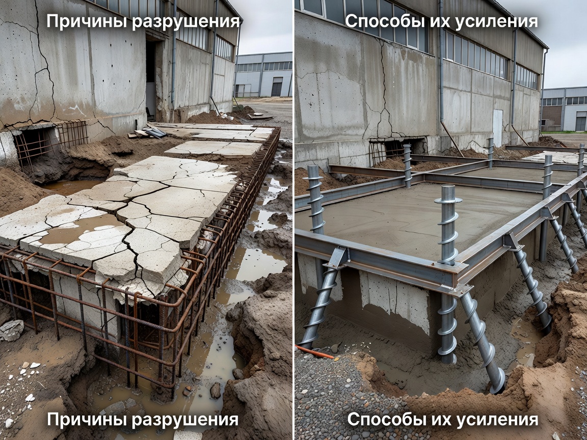 Причины разрушения фундаментов коммерческих объектов и способы их усиления